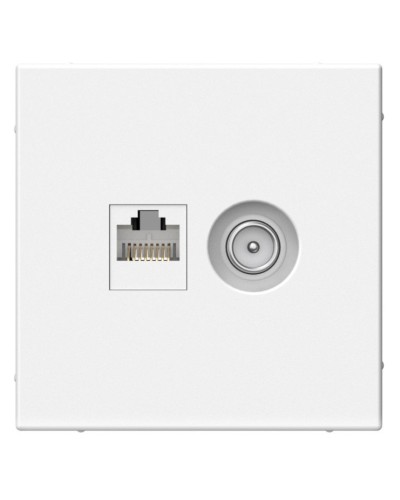 ArtGallery розетка двойная RJ45+TV, кат. 5Е, скрытой установки, механизм, белый (GAL000189). Розетка компьютерная + TV. Systeme Electric в Абакане