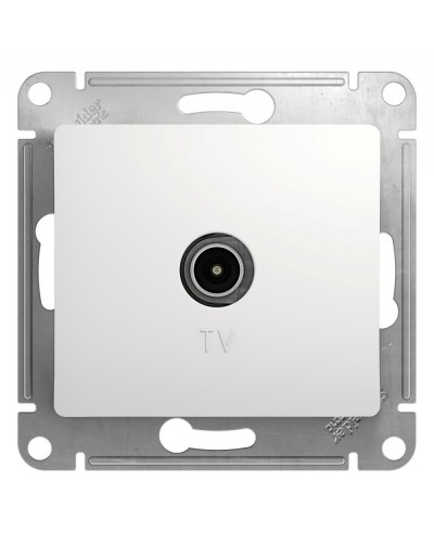Glossa розетка TV антенна коннектор, 1-местная, скрытой установки, механизм, белый (GSL000193). Розетка TV антенна. Systeme Electric в Абакане