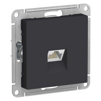 AtlasDesign розетка RJ45, кат. 5Е, 1-местная, скрытой установки, механизм, карбон (ATN001083). Розетка компьютерная. Systeme Electric