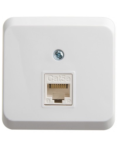 Этюд розетка RJ45 1-местная, кат. 5Е, открытой установки, белый (KOMA-001B). Розетка компьютерная. Systeme Electric в Абакане