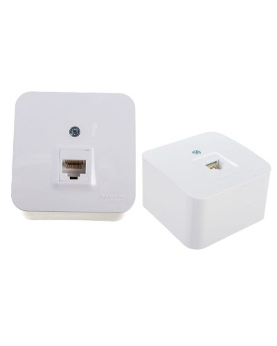 BLANCA розетка RJ45 1-местная, кат. 5Е, открытой установки, белый (BLNIA045001). Розетка компьютерная с изолированной пластиной. Systeme Electric в Абакане