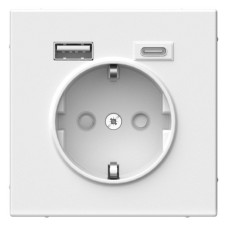 ArtGallery розетка 1-местная с USB тип-A+C, скрытой установки, механизм, белый (GAL000132). Розетка с USB. Systeme Electric