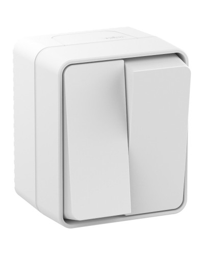 AtlasDesign PROFI54 выключатель 2-клавишный, открытой установки, белый (ATN540151). Выключатель. Systeme Electric в Абакане