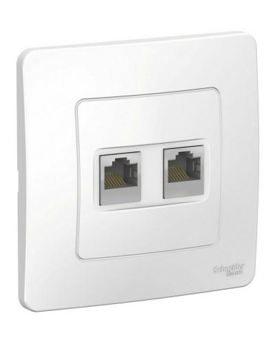 BLANCA розетка RJ45, 2-местная, кат. 5Е, скрытой установки, белый (BLNIS045451). Розетка компьютерная. Systeme Electric в Абакане