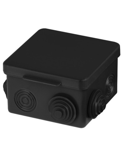 Распаячная коробка ОП 80х80х50мм, крышка, IP54, 7вх., черная TDM (SQ1401-0912). Распаячная коробка ОП. TDM ЕLECTRIC в Абакане