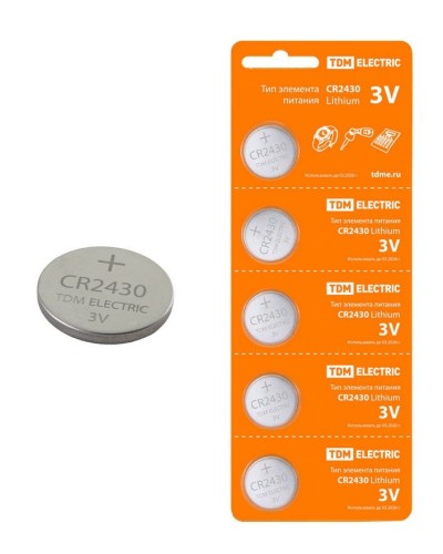 CR2430 Lithium 3V BP-5 TDM (SQ1702-0030). Элемент питания. TDM ЕLECTRIC в Абакане