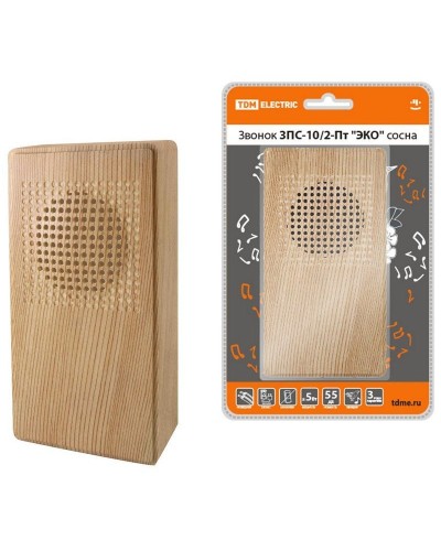 ЗПС-10/2-Пт ЭКО сосна, птичка, без кнопки, AC 230V (SQ1901-0026). Звонок проводной. TDM ЕLECTRIC в Абакане