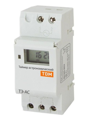 ТЭ-АС-1мин/24ч-8on/off-16А-DIN (астрономический) TDM (SQ1503-0023). Таймер электронный. TDM ЕLECTRIC в Абакане