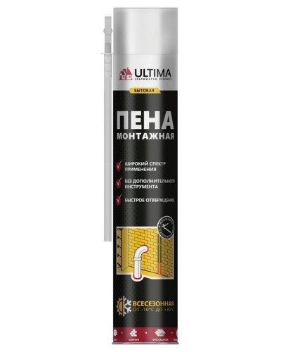 Пена монтажная бытовая ULTIMA, всесезонная, 700 мл: Пена монтажная в Абакане