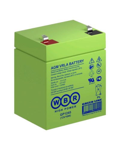WBR GP1245 (12V16W). Аккумулятор герметичный свинцово-кислотный. WBR в Абакане