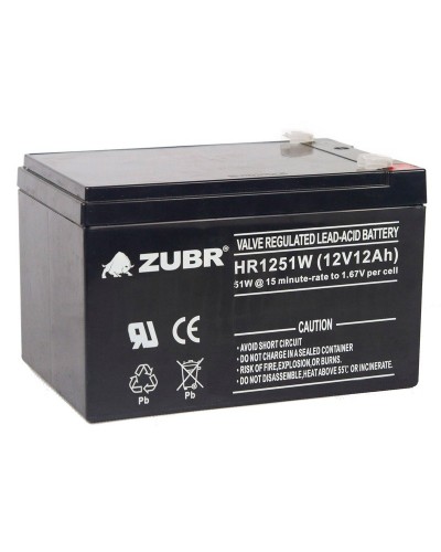 ZUBR HR 1251W (12V, 12Ah). Аккумулятор герметичный свинцово-кислотный. ZUBR в Абакане