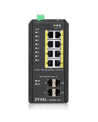 RGS200-12P-ZZ0101F. Промышленный L2 PoE+ коммутатор. ZYXEL в Абакане