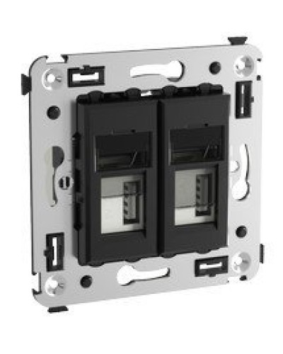 Розетка USB в стену Avanti черный квадрат (4402543). Розетка USB. ДКС в Абакане