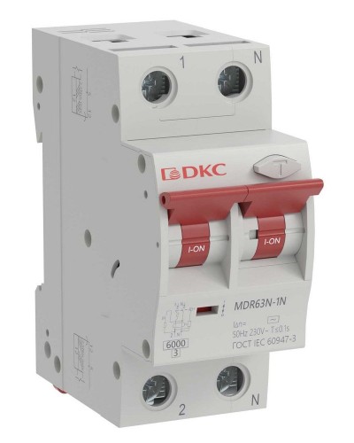 YON max MDR, 1P+N, 30mA, 25A, 6kA, А (MDR63N-1N2C25-A). Автоматический выключатель дифференциального тока. ДКС в Абакане