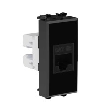 Розетка RJ-45, кат.5E, Avanti, 1 модуль, черный квадрат (4402661): Розетка компьютерная модульная