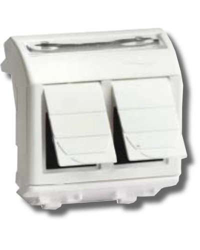 Розетка RJ-45 Brava 2 модуля белая (76656B): Розетка компьютерная с двумя разъёмами в Абакане