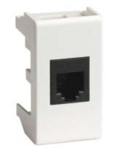 Розетка RJ-45 Viva 1 модуль белая (45048): Розетка компьютерная экранированная с одним разъёмом в Абакане