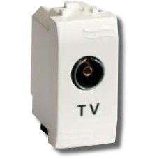 Розетка TV универсальная Brava 1 модуль белая (76721B): Розетка TV