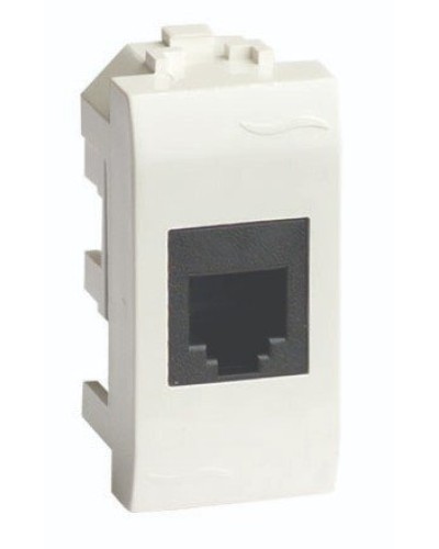 Розетка RJ-45 Brava 1 модуль слоновая кость (75457S): Розетка компьютерная с одним разъёмом в Абакане