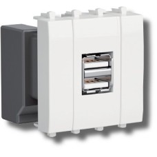 Розетка USB 2.1А Avanti 2 модуля ванильная дымка (4405542): Розетка USB