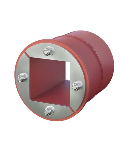 Проходка круглая, нержавеющая, D70х70 мм с проемом 40х40 мм (DXF3121): Проходка круглая, нержавеющая, с проёмом в Абакане