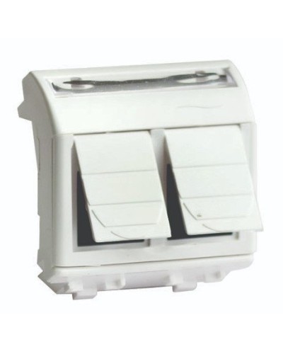 Розетка RJ-45 Brava 2 модуля слоновая кость (75656S): Розетка компьютерная с двумя разъёмами в Абакане