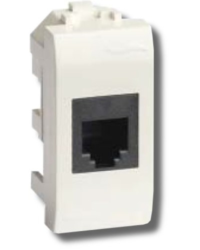 Розетка RJ-45 Brava 1 модуль белая (76654B): Розетка компьютерная с одним разъёмом в Абакане