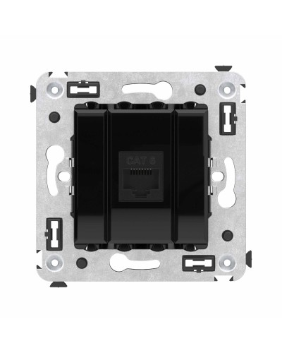 Розетка RJ-45 в стену, кат.6E, Avanti, одинарная, черный квадрат (4402693). Розетка компьютерная. ДКС в Абакане