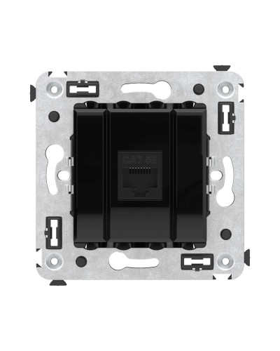 Розетка RJ-45 в стену, кат.5E, Avanti, одинарная, черный квадрат (4402663). Розетка компьютерная. ДКС в Абакане