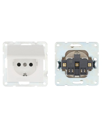 Розетка с з/к, шторками и крышкой, белый LK80 (843404-1). Розетка. Экопласт в Абакане
