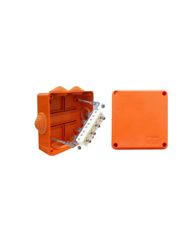 Коробка JBS100 100х100х55, 6 вых., 3P (1,5…10мм²) (43307HF): Коробка монтажная, огнестойкая, без галогена в Абакане