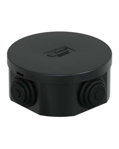 Коробка JBR080 D=80х40, 4 вых., IP44, черная (44005BL-1). Коробка монтажная. Экопласт в Абакане