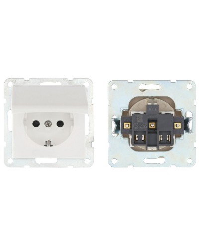 Розетка с з/к, шторками и крышкой, белый LK60 (863404-1). Розетка. Экопласт в Абакане