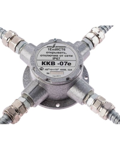 ККВ-07е-Ех-А-Р1-К-БК1, ШТ1/2+ШТ1/2+ШТ1/2+ШТ1/2. Коробка коммутационная взрывозащищенная крестообразная. Эридан в Абакане