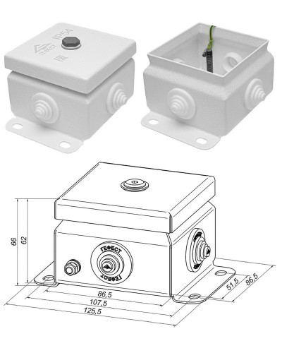 КМ IP55-0808 (без DIN рейки). Коробка монтажная электротехническая. Гефест в Абакане