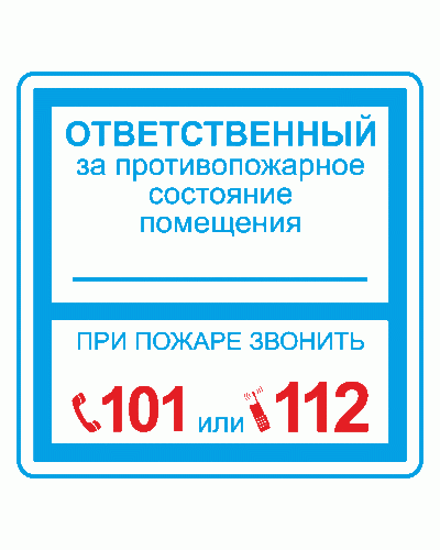 Плёнка (В 02) ответственный за противопожарное состояние (200х200). Пленка. Прочие российские в Абакане