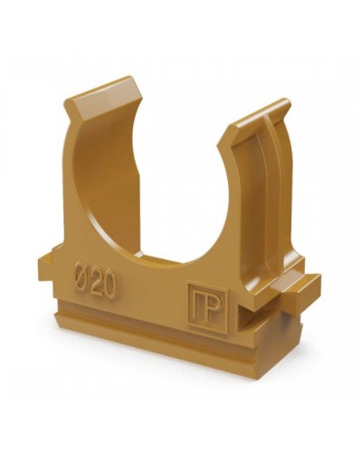 Крепёж-клипса для труб АБС-пластик бук D20 (100 шт) (PR13.0046). Крепление для труб ПВХ. Промрукав в Абакане