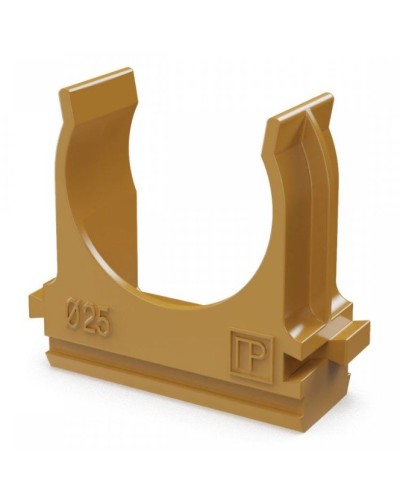 Крепёж-клипса для труб АБС-пластик бук D25 (100 шт) (PR13.0047). Крепление для труб ПВХ. Промрукав в Абакане