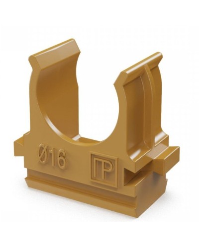 Крепёж-клипса для труб АБС-пластик бук D16 (100 шт) (PR13.0045). Крепление для труб ПВХ. Промрукав в Абакане