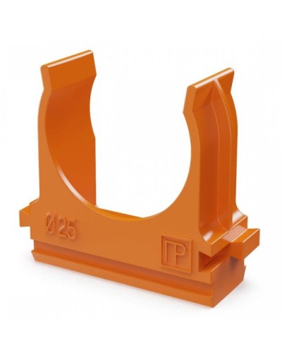 Крепёж-клипса для труб АБС-пластик оранжевая D25 (100 шт) (PR13.0065). Крепление для труб ПВХ. Промрукав в Абакане