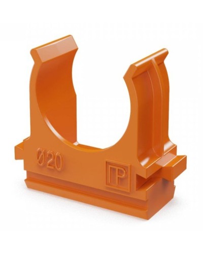 Крепёж-клипса для труб АБС-пластик оранжевая D20 (100 шт) (PR13.0064). Крепление для труб ПВХ. Промрукав в Абакане