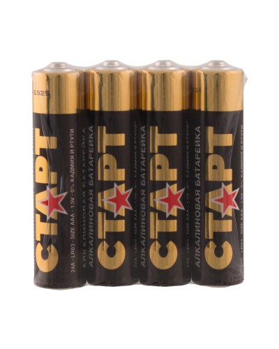 СТАРТ LR03-SH4-BOX (1,5 В, AAA, LR03), упак. 4 шт.. Алкалиновые батарейки. СТАРТ в Абакане