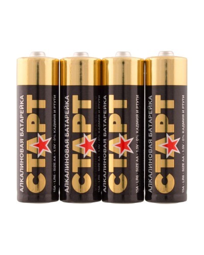 СТАРТ LR6-SH4-BOX (1,5 В, AA, LR6), упак. 4 шт.. Алкалиновые батарейки. СТАРТ в Абакане