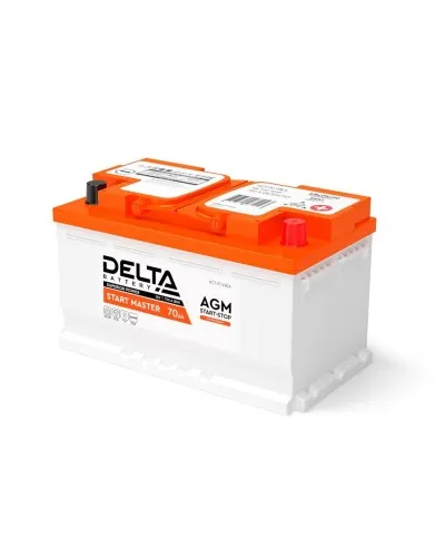 Delta START MASTER AGM 1270 (70 Ah). Аккумулятор автомобильный герметичный свинцово-кислотный. Delta в Абакане