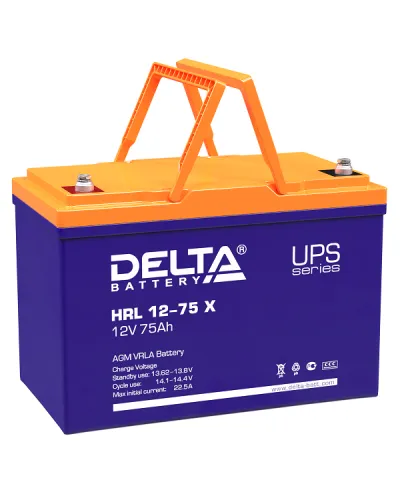 Delta HRL 12-75 X. Аккумулятор герметичный свинцово-кислотный. Delta в Абакане