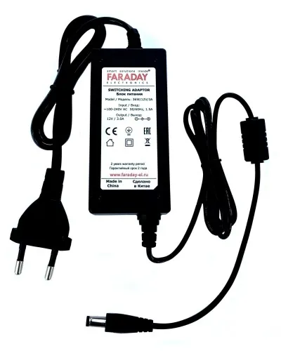 36W/12V/3A. Импульсный блок питания в пластиковом корпусе. FARADAY в Абакане