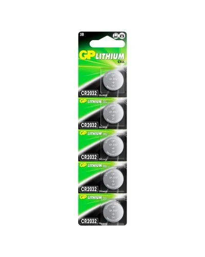 GP Lithium CR2032 (GP CR2032-2C5 100/2000), упак. 5 шт. БЛИСТЕР. Литиевые дисковые батарейки. GP Batteries в Абакане
