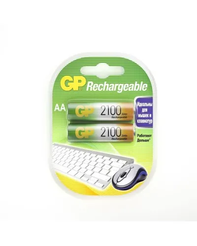 GP 210AAHC AA (GP 210AAHC-2DECRC2), упак. 2 шт.. Перезаряжаемые аккумуляторы. GP Batteries в Абакане