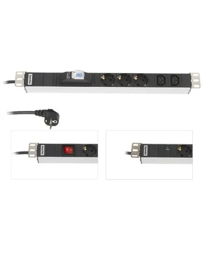 SHE19-6SH-B-2.5EU. Блок розеток 19. Hyperline в Абакане