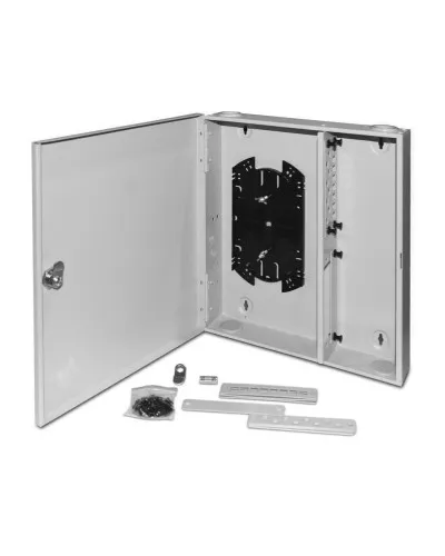 FO-WBX-4xSLT-W140H42-32UN-GY. Кросс оптический настенный. Hyperline в Абакане